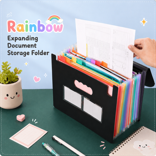 Rainbow Expanding Document Storage Folder