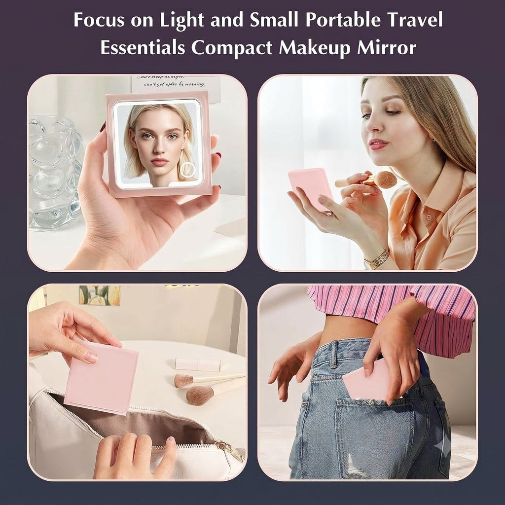 Portable Folding LED Makeup Mirror