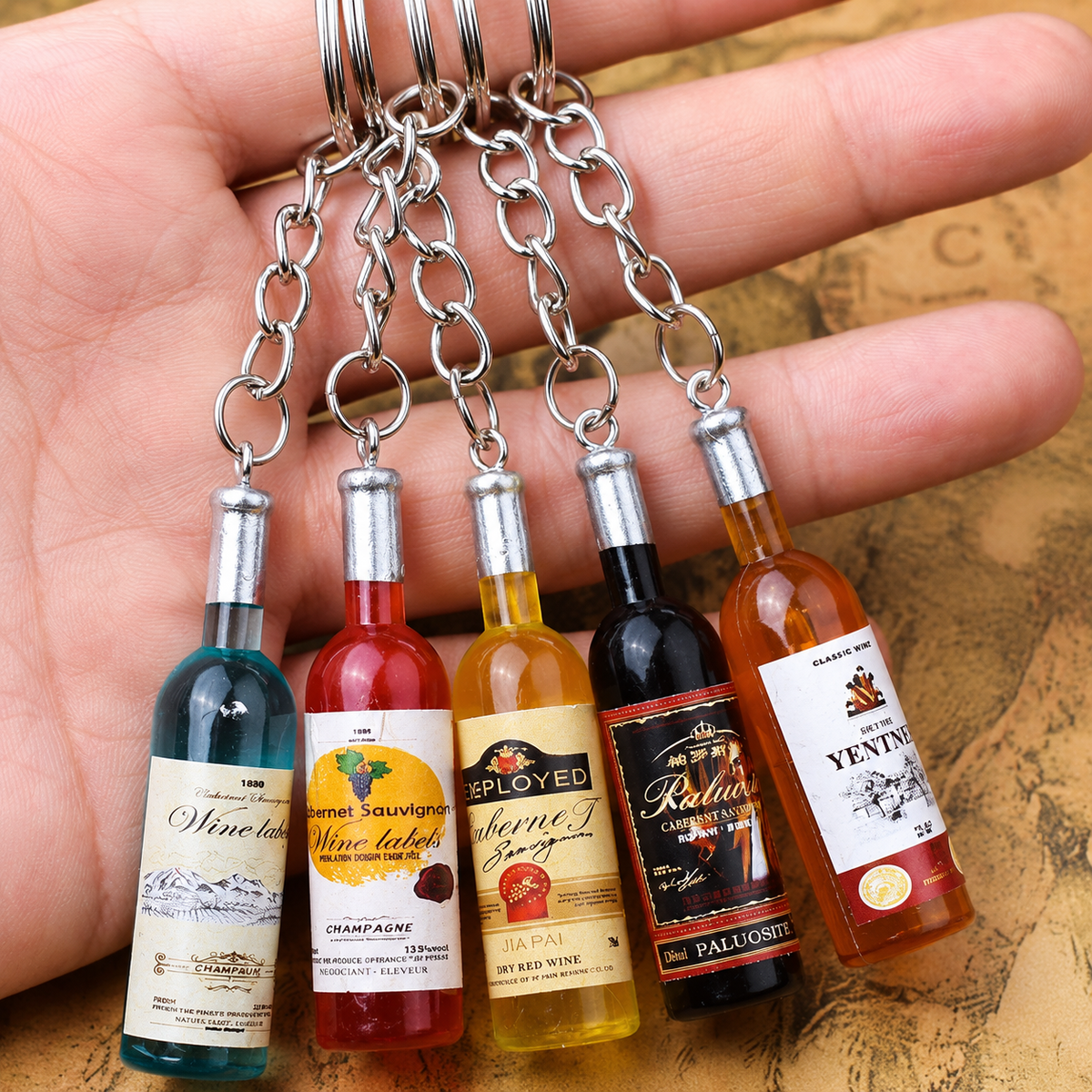 Trendy Bottle Charm Keychain