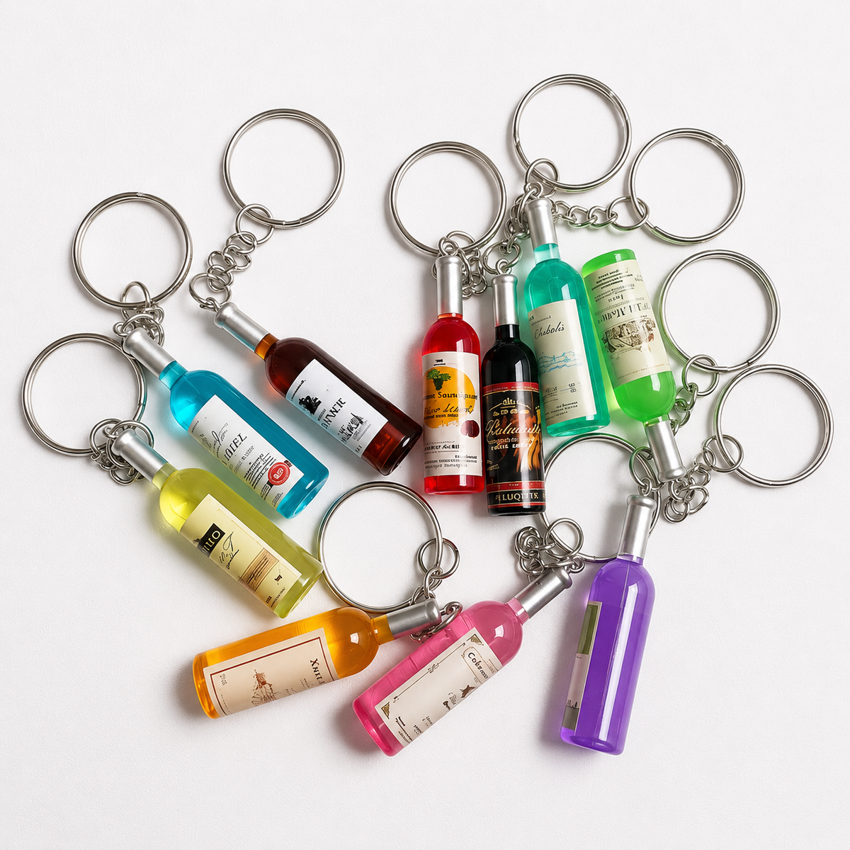 Trendy Bottle Charm Keychain