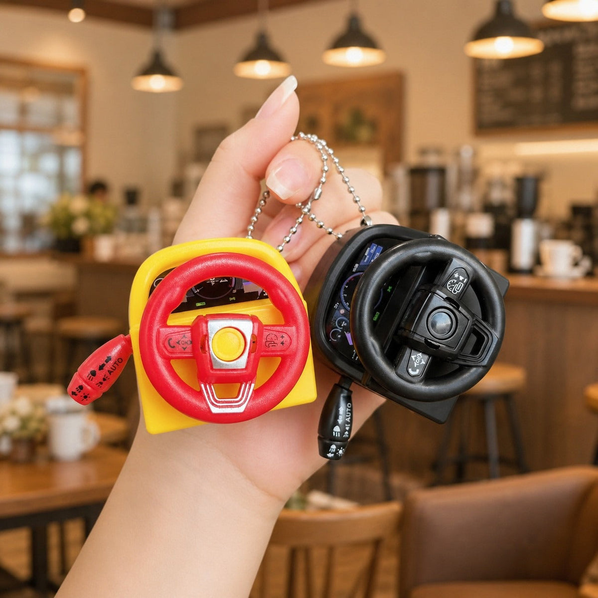 Mini Steering Wheel Keychain