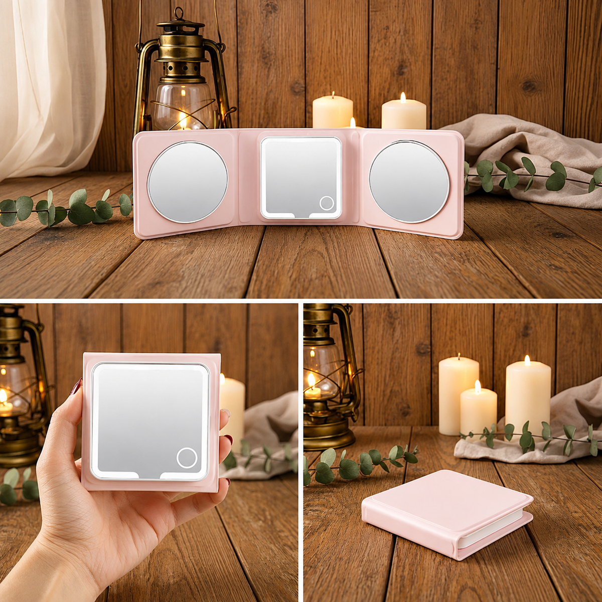 Portable Folding LED Makeup Mirror