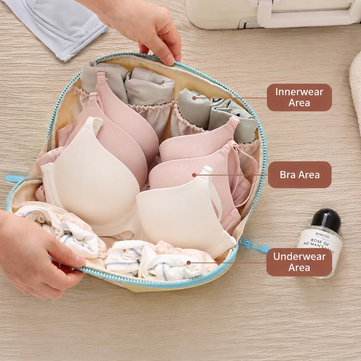 Compact Travel Underwear & Socks Pouch