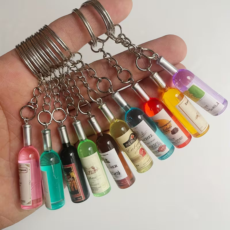 Trendy Bottle Charm Keychain