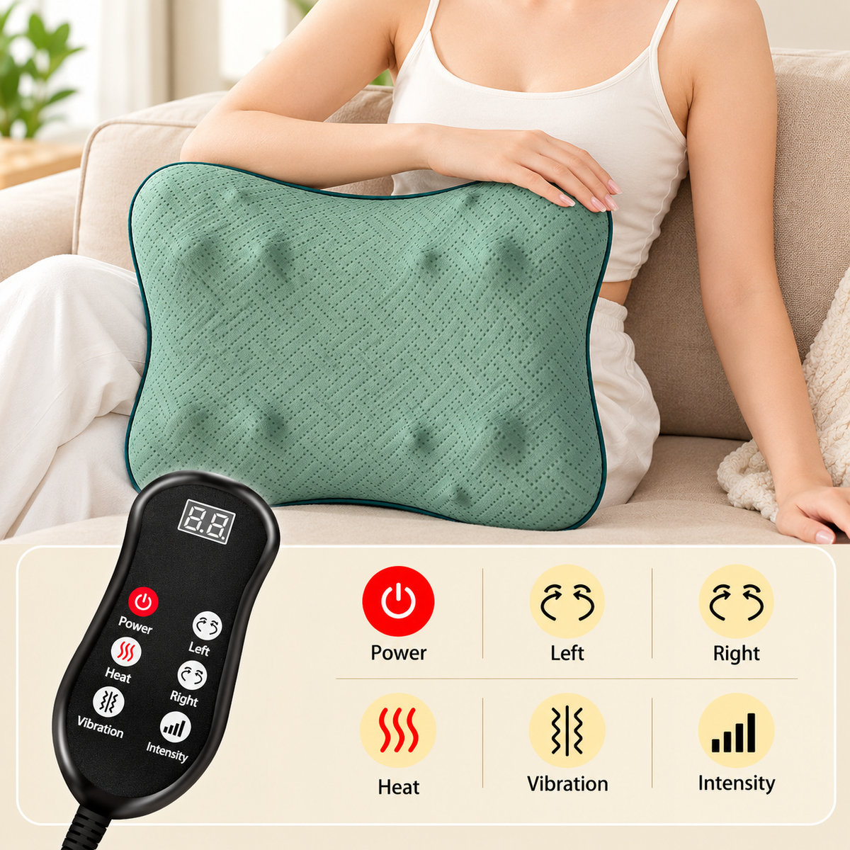 Multi-Function Relaxing Heated Massage Cushion