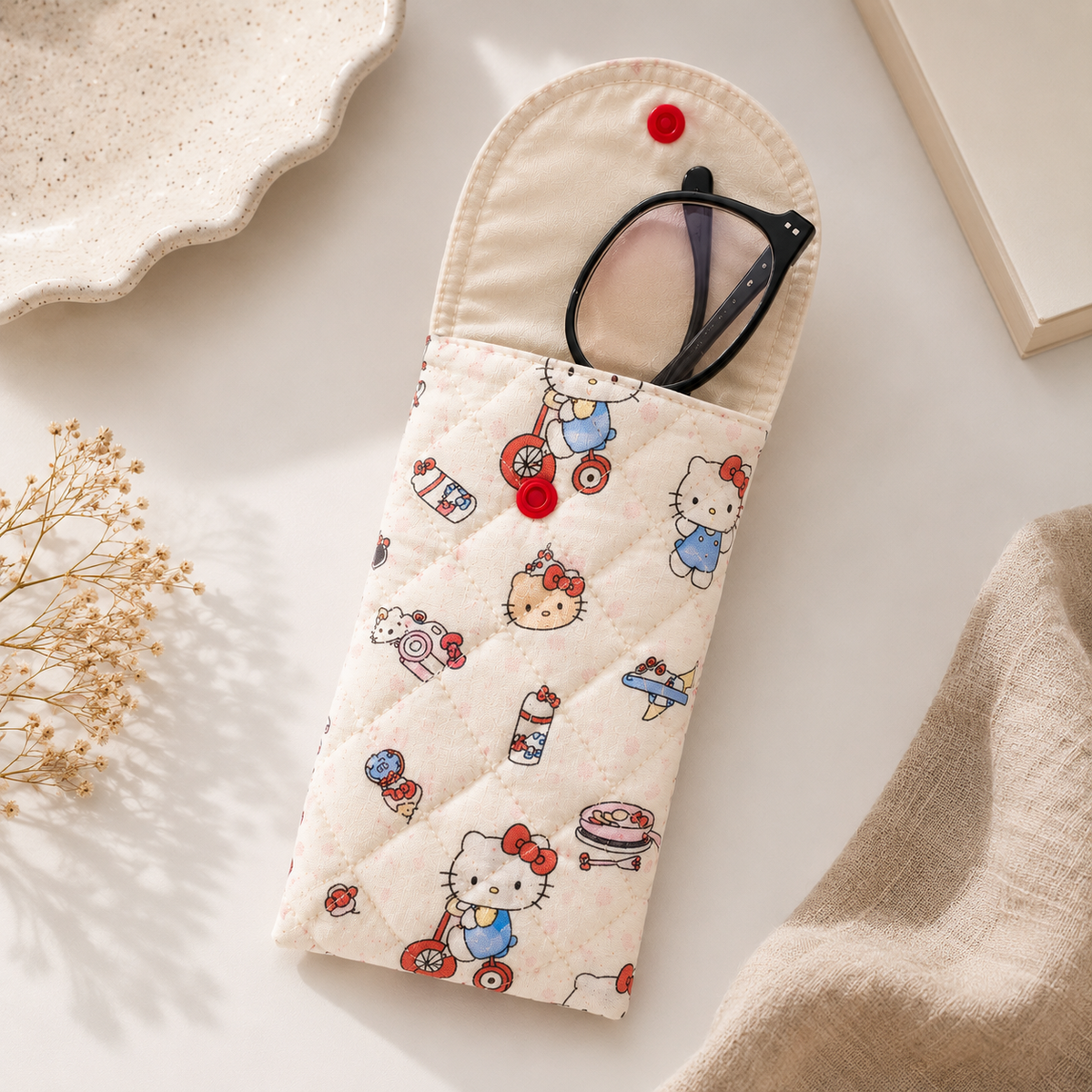Soft Quilted Glasses Carry Case