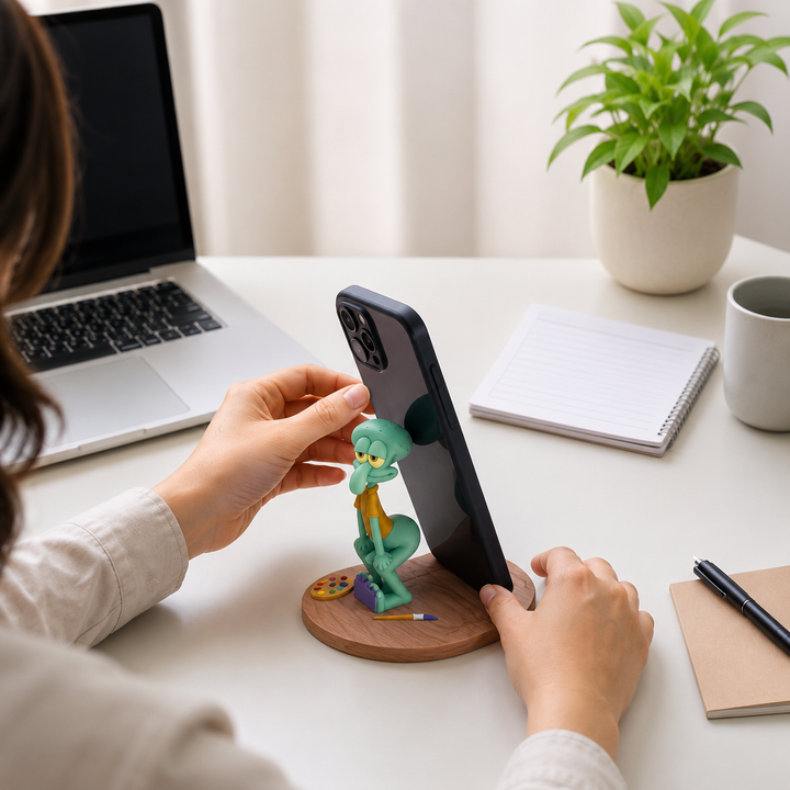 Cute Squidward Phone Holder