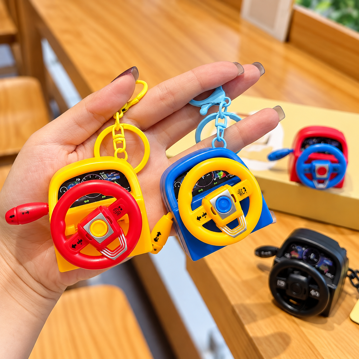 Mini Steering Wheel Keychain