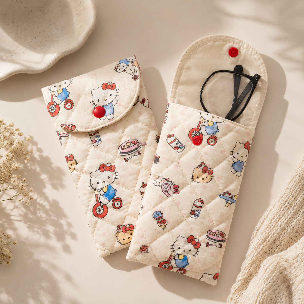 Soft Quilted Glasses Carry Case