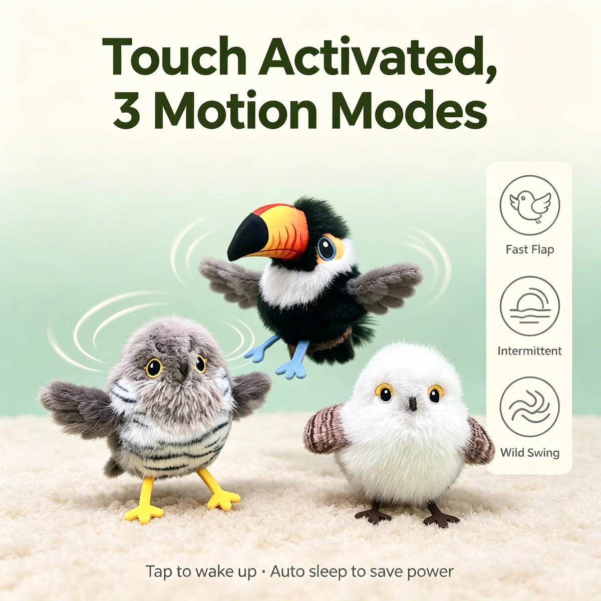 Electric Flapping Bird Pet Toy