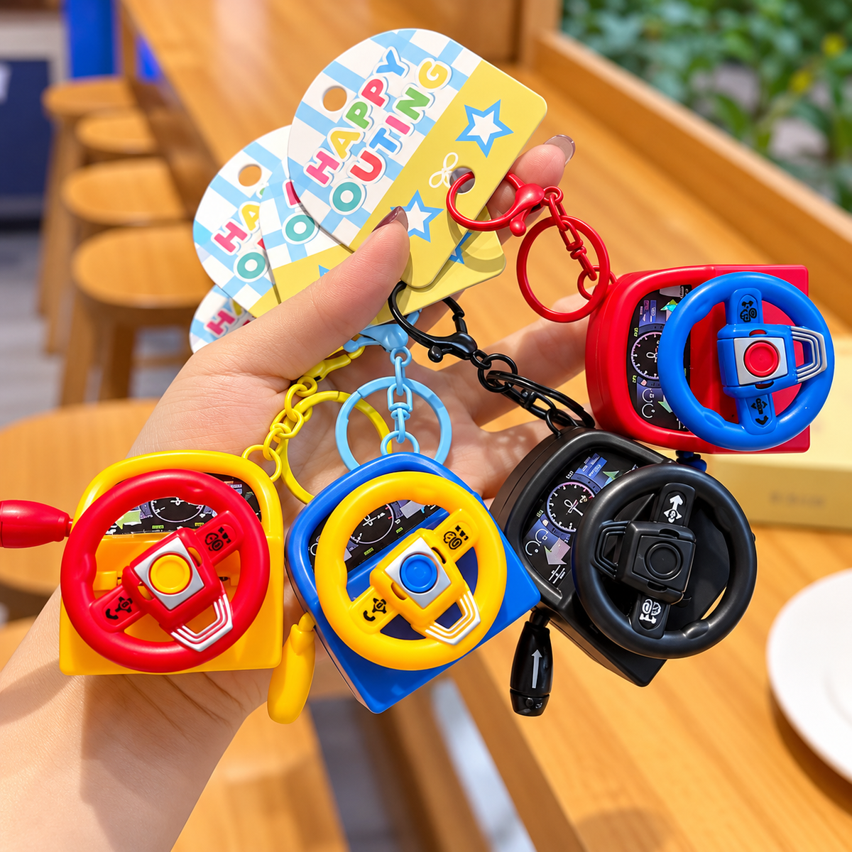 Mini Steering Wheel Keychain
