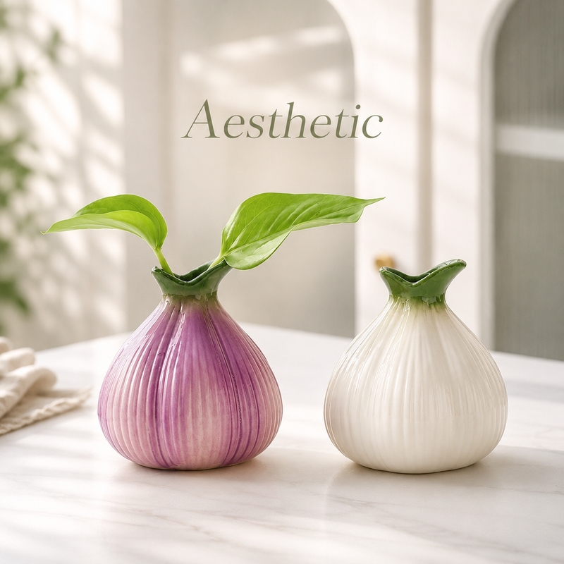 Onion Charm Ceramic Flower Vase