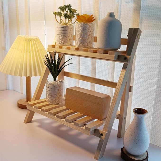 Wooden 2-tier Desktop Shelf Storage Rack