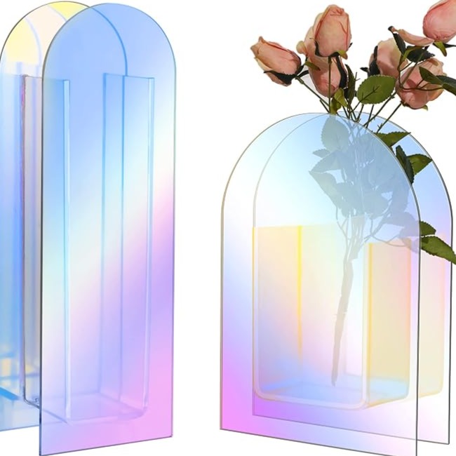 Beautiful Rainbow Acrylic Vase