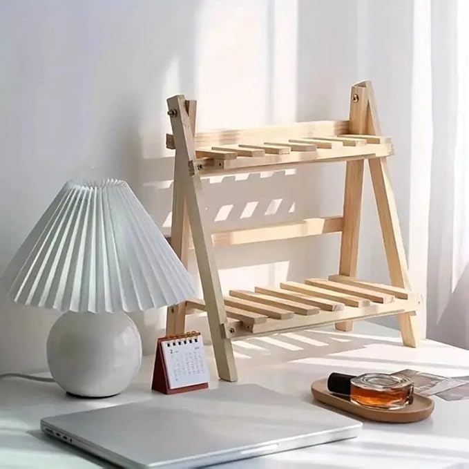 Wooden 2-tier Desktop Shelf Storage Rack