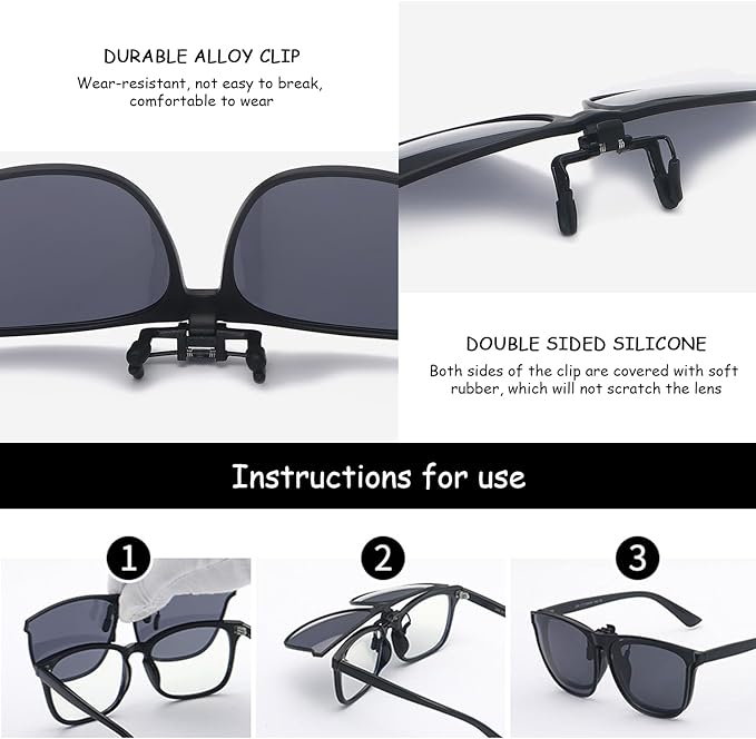 Polarized Clip-on Glasses with UV400 Protection