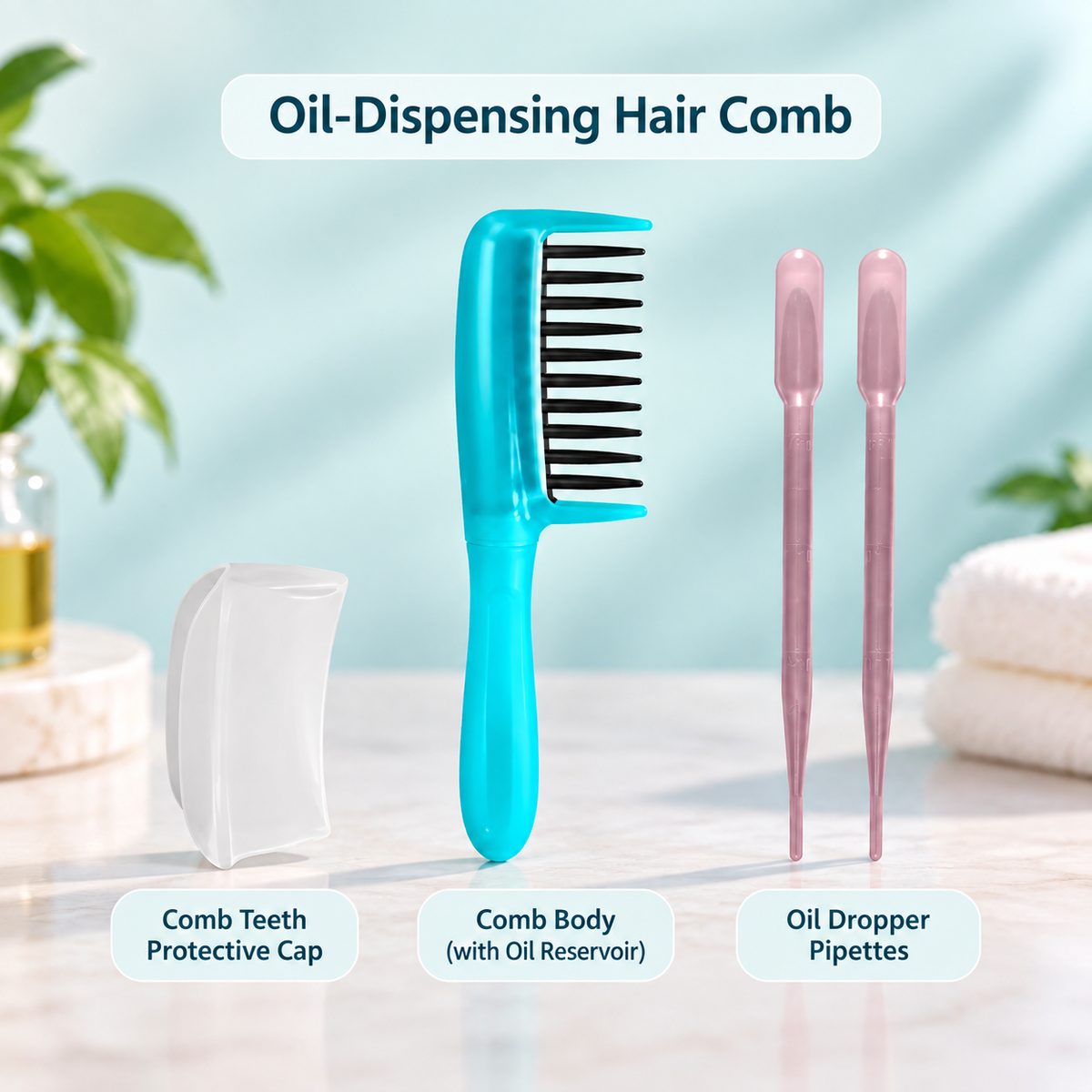 Easy Oil Dispensing Hair Comb