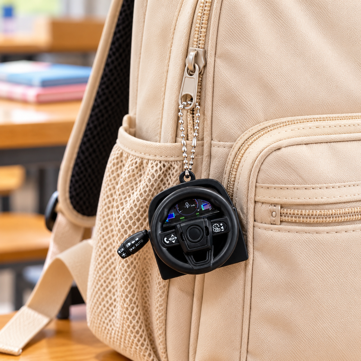 Mini Steering Wheel Keychain
