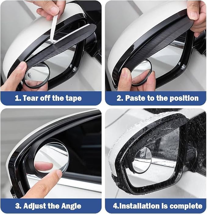 Car Rain Guard with Rearview Mirror