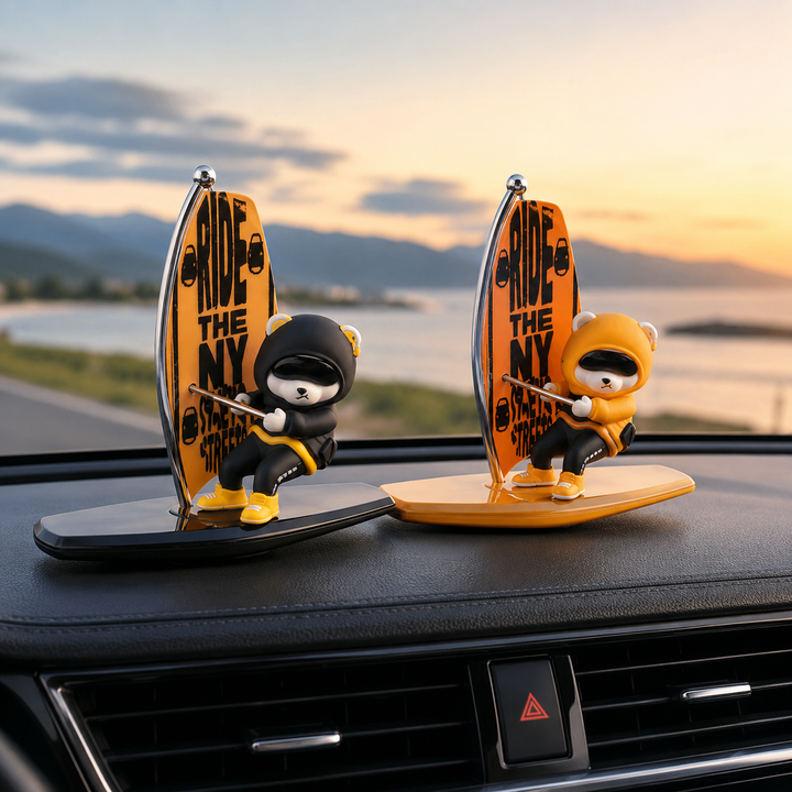 Cute Surfing Bear Car Decor
