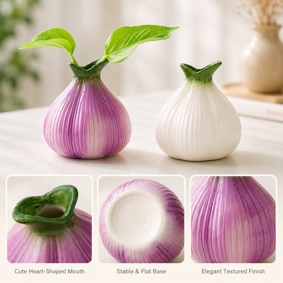 Onion Charm Ceramic Flower Vase