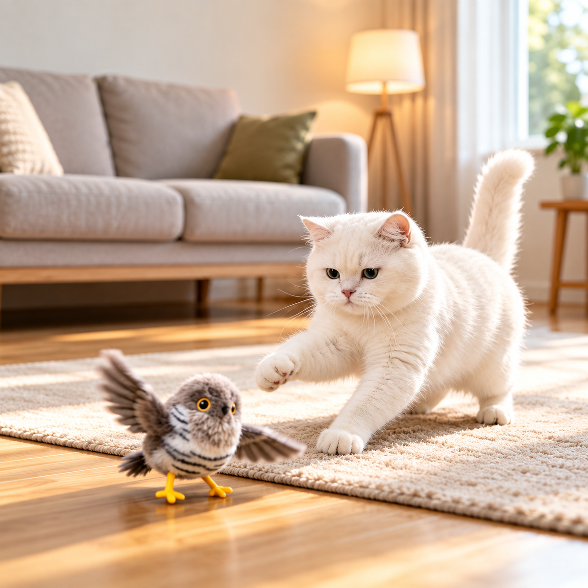 Electric Flapping Bird Pet Toy
