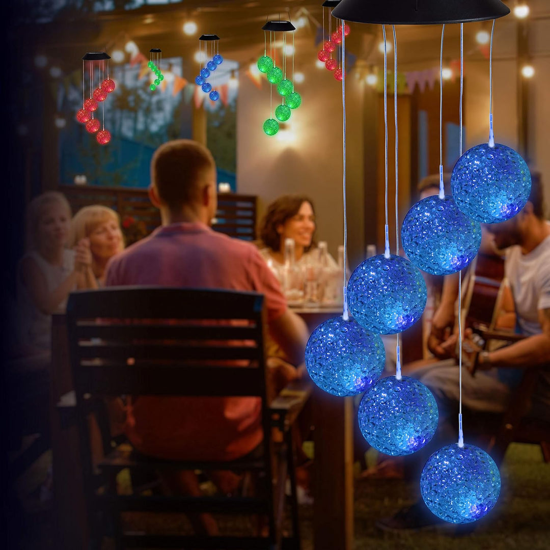 Solar LED Crystal Ball Wind Chime