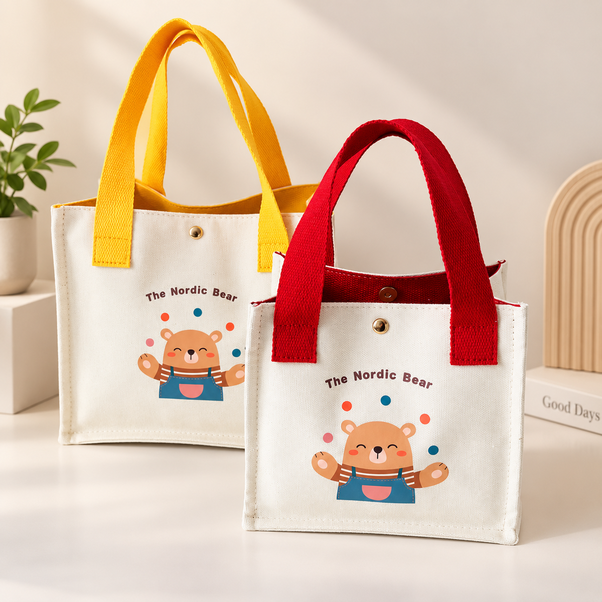 Cute Printed Canvas Mini Handbag