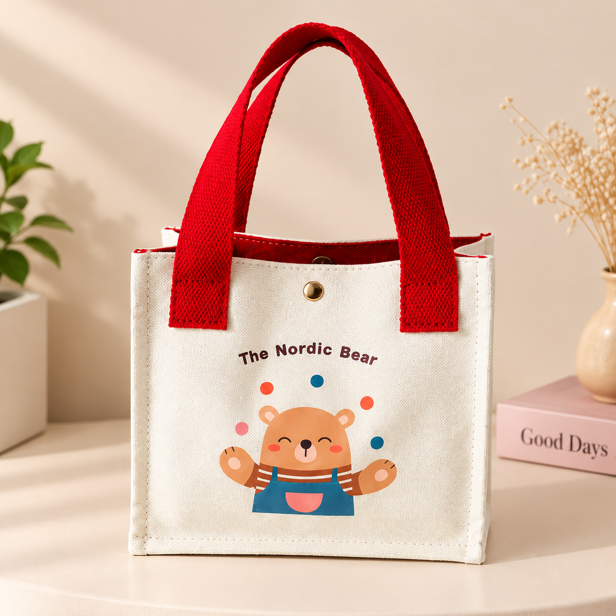 Cute Printed Canvas Mini Handbag