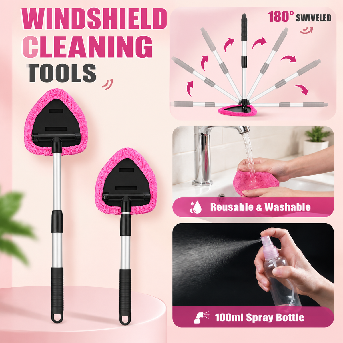 Extendable Windshield Cleaning Tool