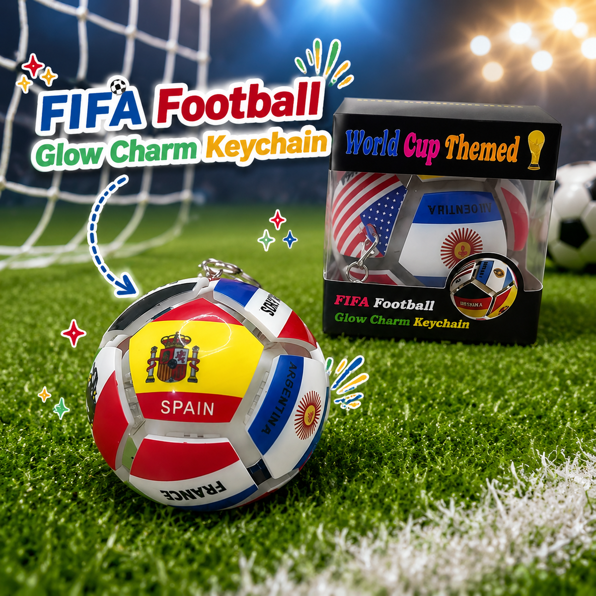 FIFA Football Glow Charm Keychain