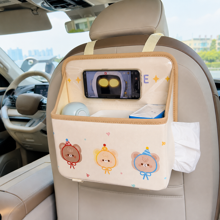 Cute Car Hanging Storage Organizer With Bucket