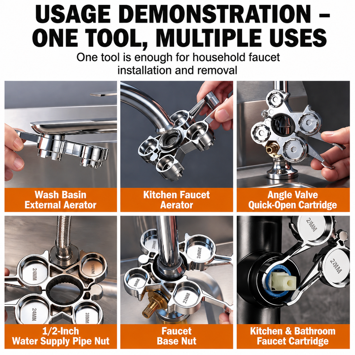 12-In-1 Multifunctional Faucet Wrench