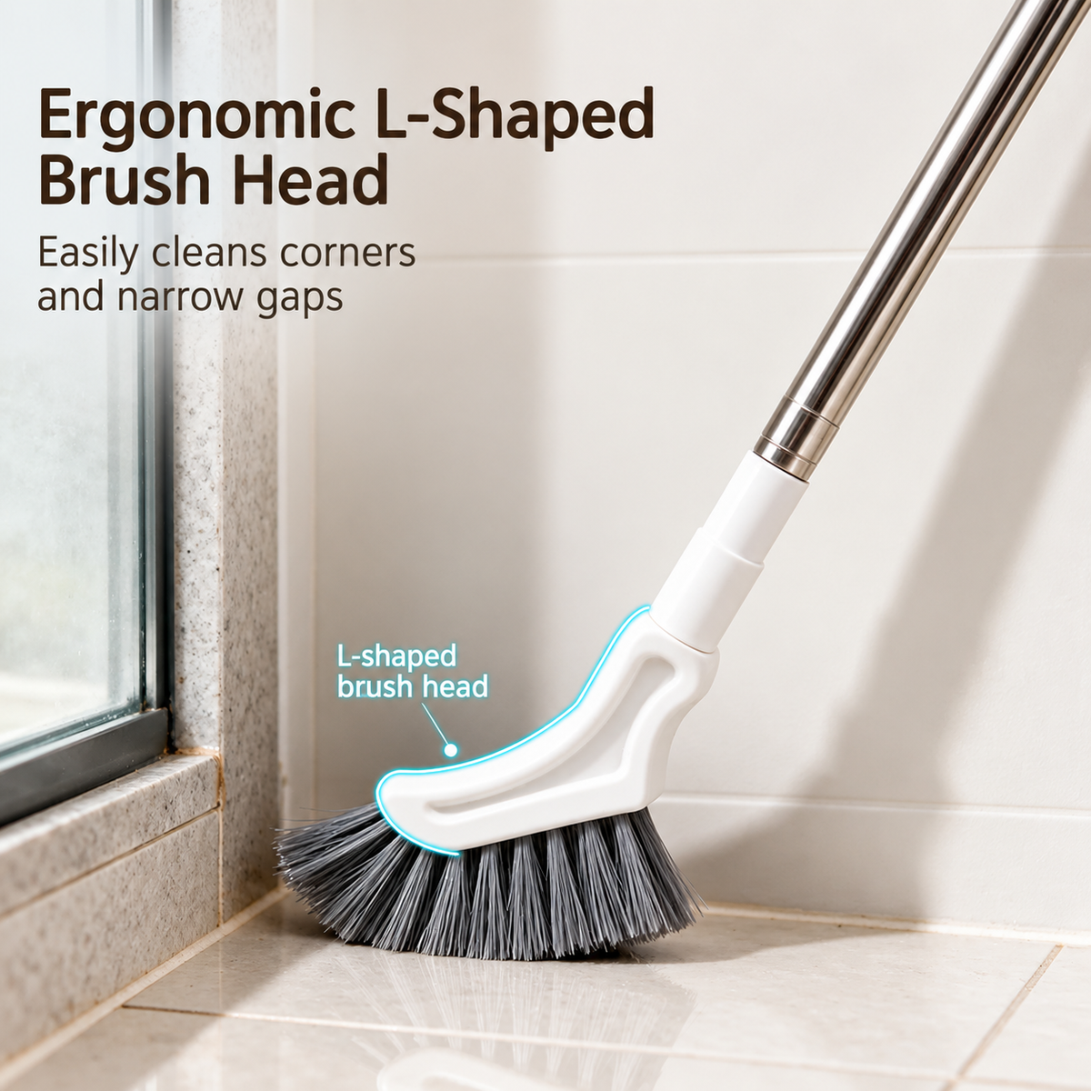 Extendable L-Shaped Cleaning Brush