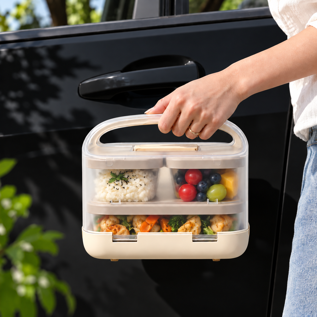 Multi Compartment Glass Lunch Box