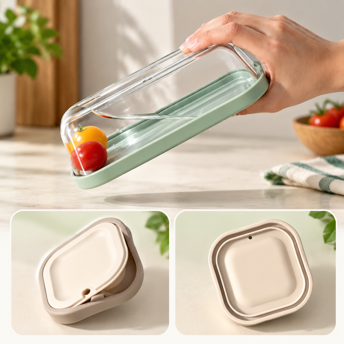 Multi Compartment Glass Lunch Box