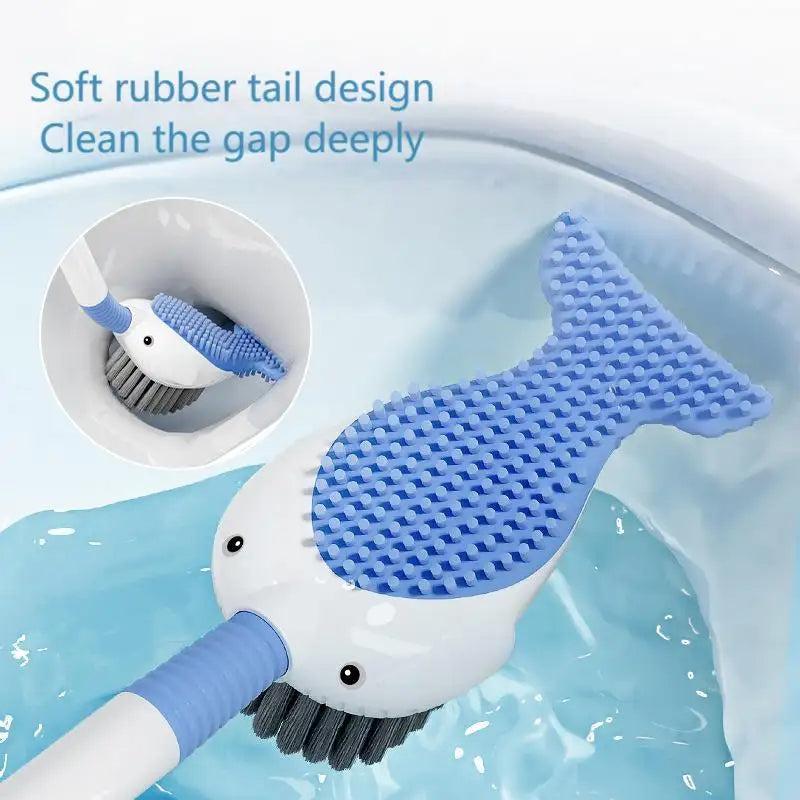 Whale-Shaped Toilet Brush With Liquid Dispenser