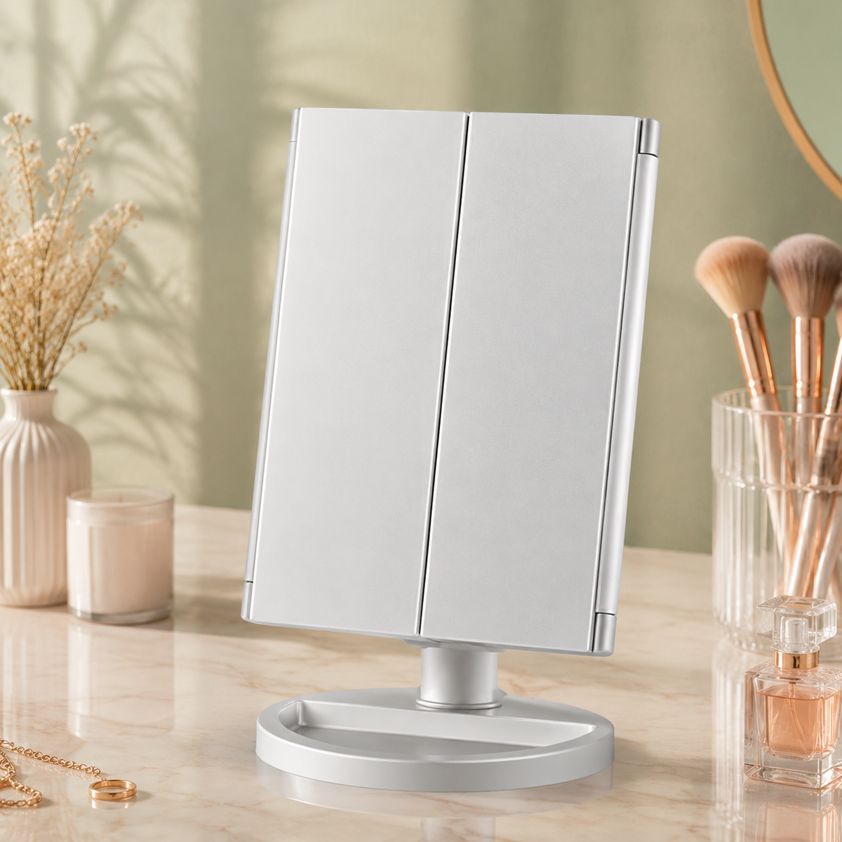 Elegant LED Foldable Beauty Mirror