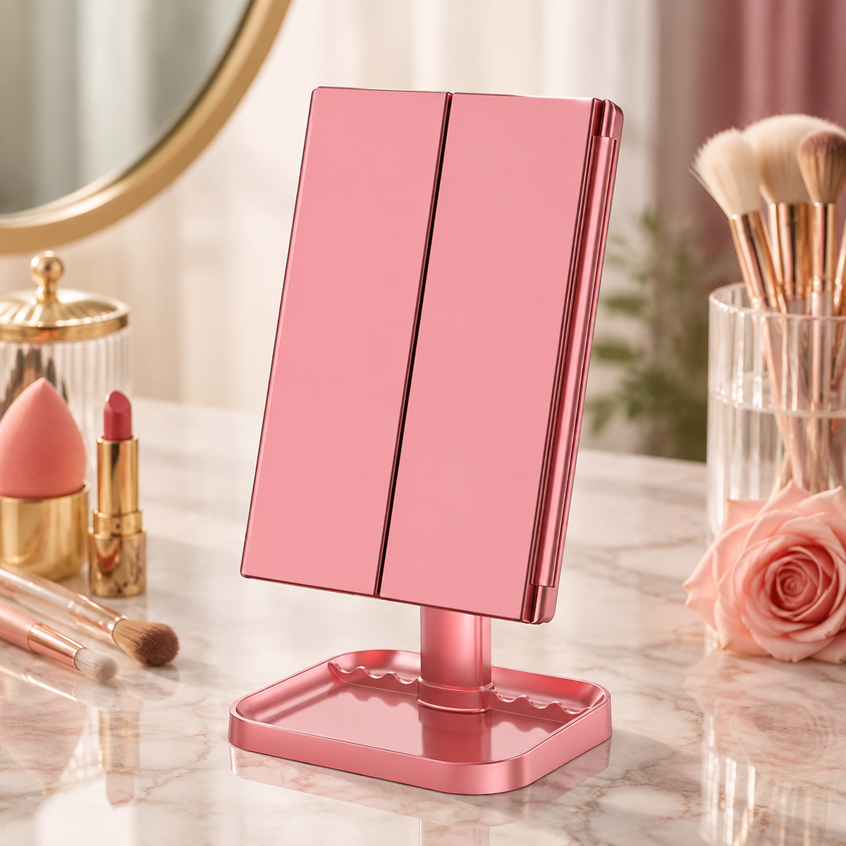 Elegant LED Foldable Beauty Mirror
