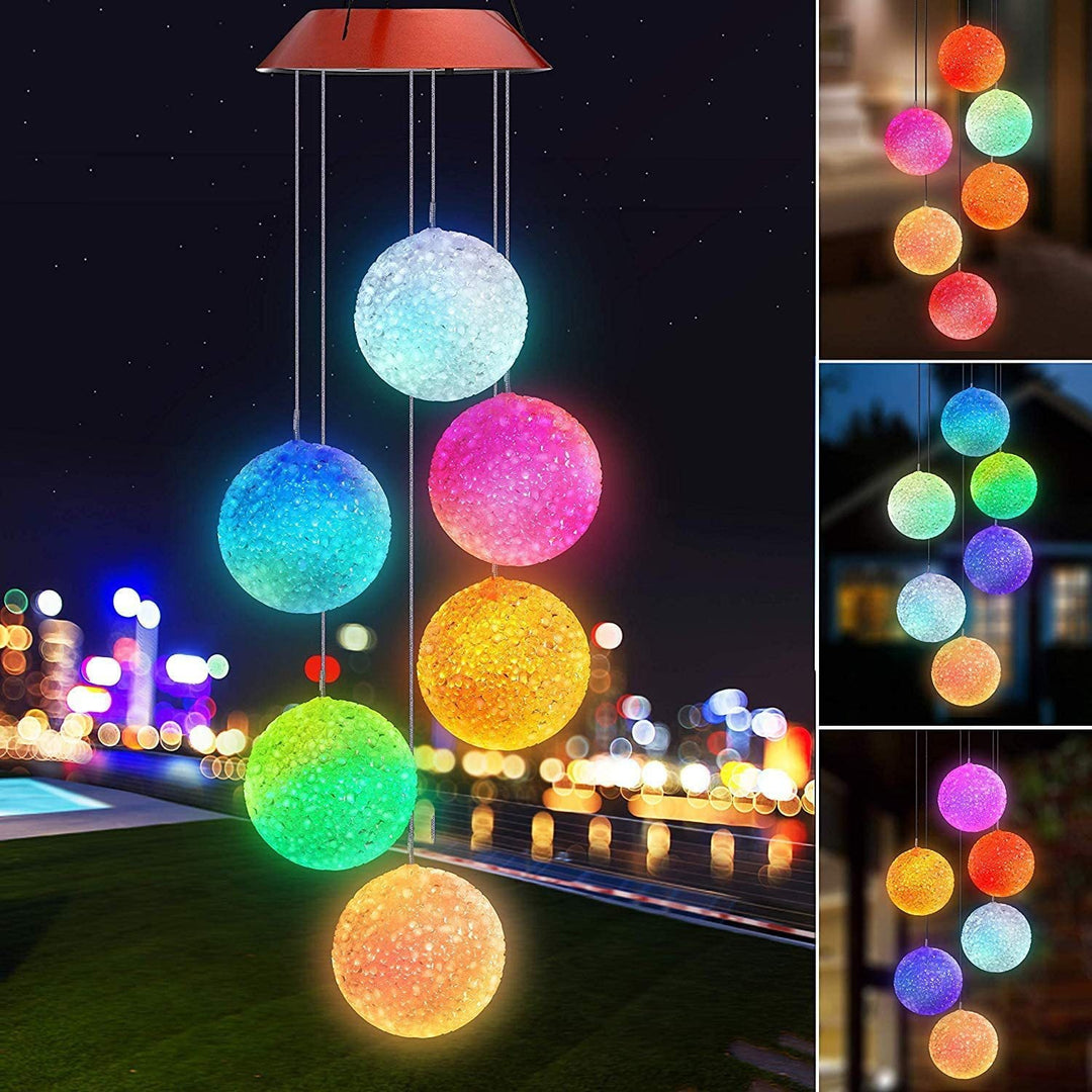 Solar LED Crystal Ball Wind Chime