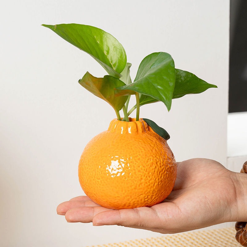 Stylish Orange-Shaped Decorative Vase