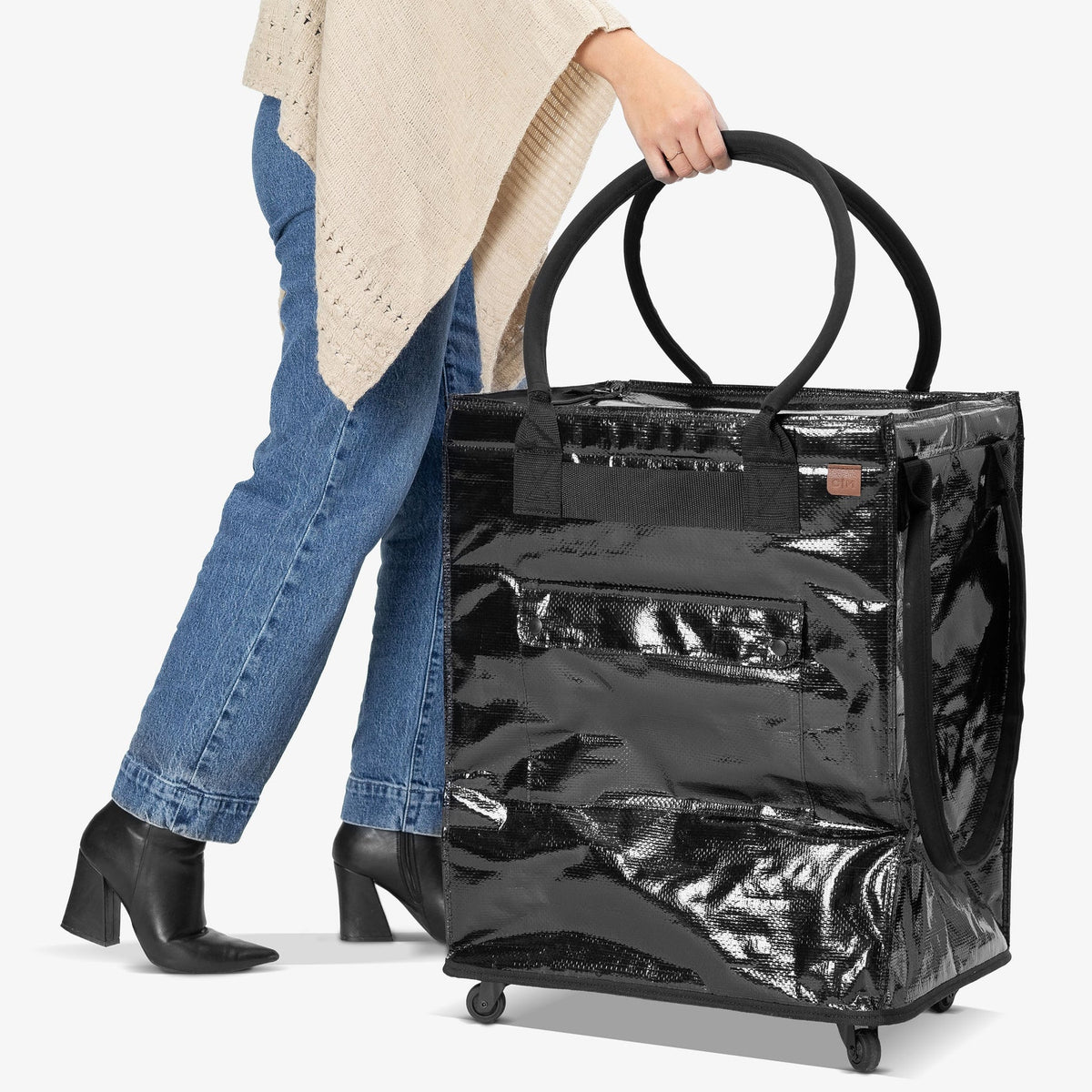 Easy Carry Foldable Rolling Tote Bag