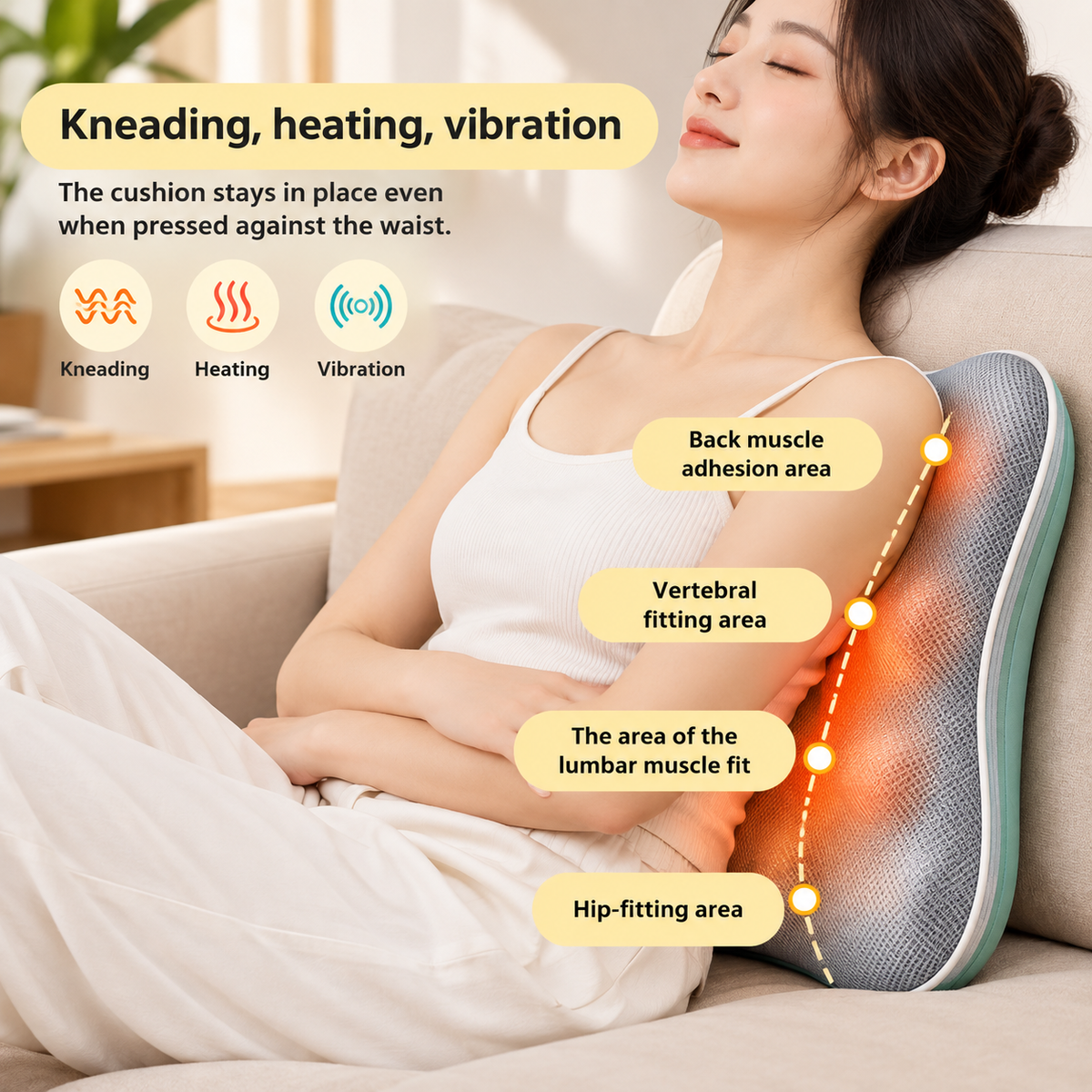 Multi-Function Relaxing Heated Massage Cushion