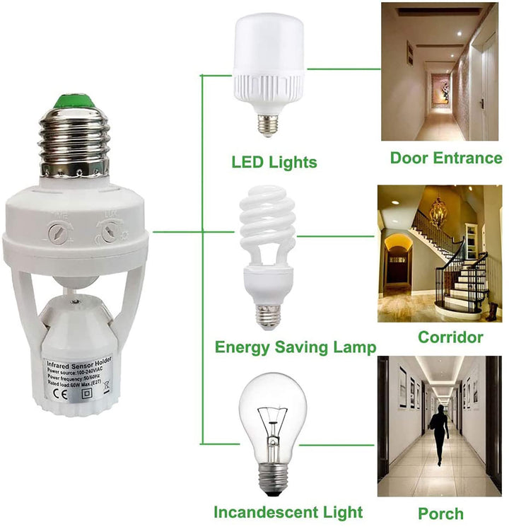 Infrared Motion Sensor Light Socket