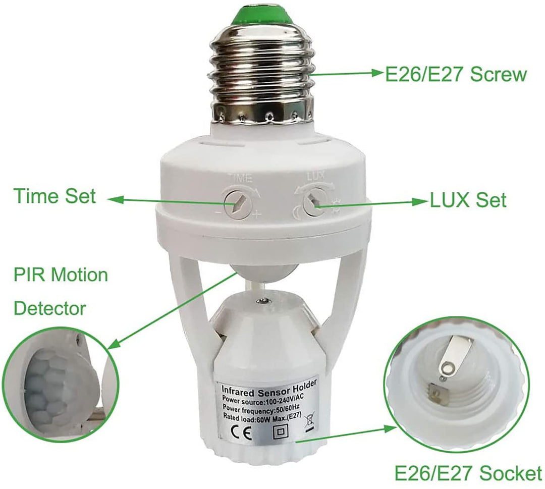 Infrared Motion Sensor Light Socket