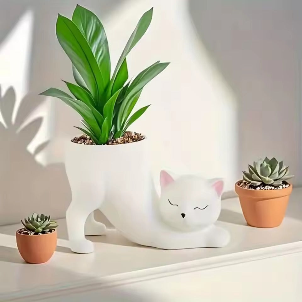Cute Cat Ceramic Planter Pot