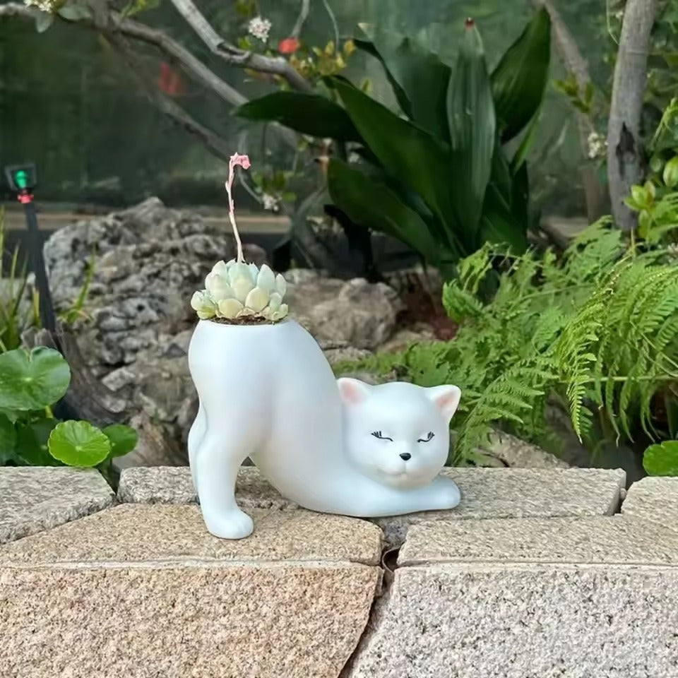 Cute Cat Ceramic Planter Pot