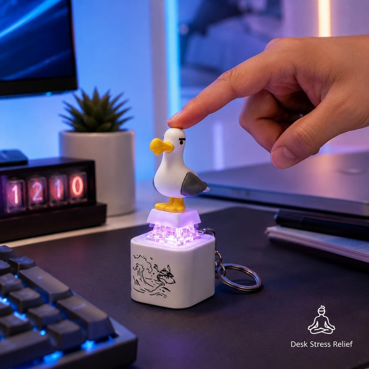 Cute Seagull Sound Clicker Keychain