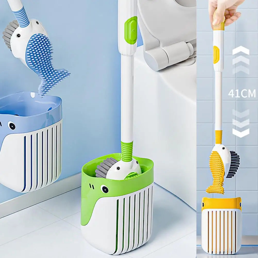 Whale-Shaped Toilet Brush With Liquid Dispenser