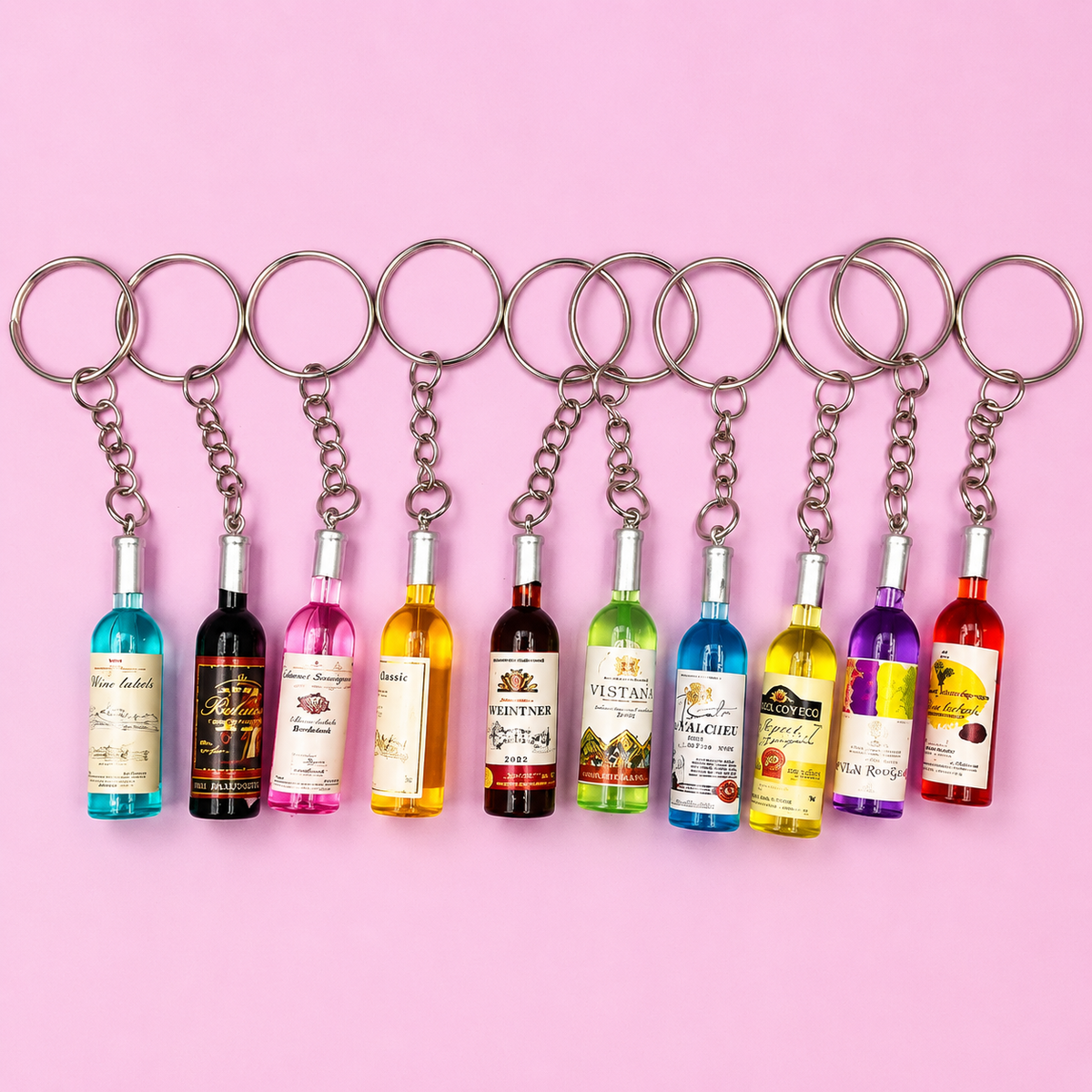 Trendy Bottle Charm Keychain